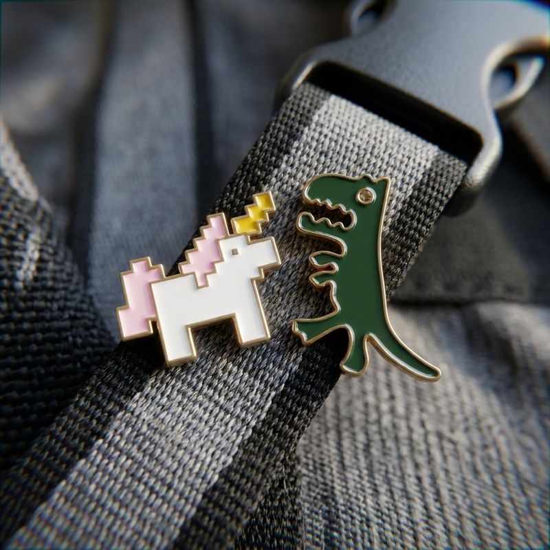 Set de Pins Metálicos x 2 - Disnosaurio y unicornio - Galería 1