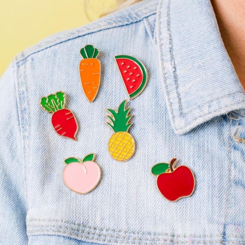 Set de Pins Metálicos x 6 - Frutas y verduras - Galería 1