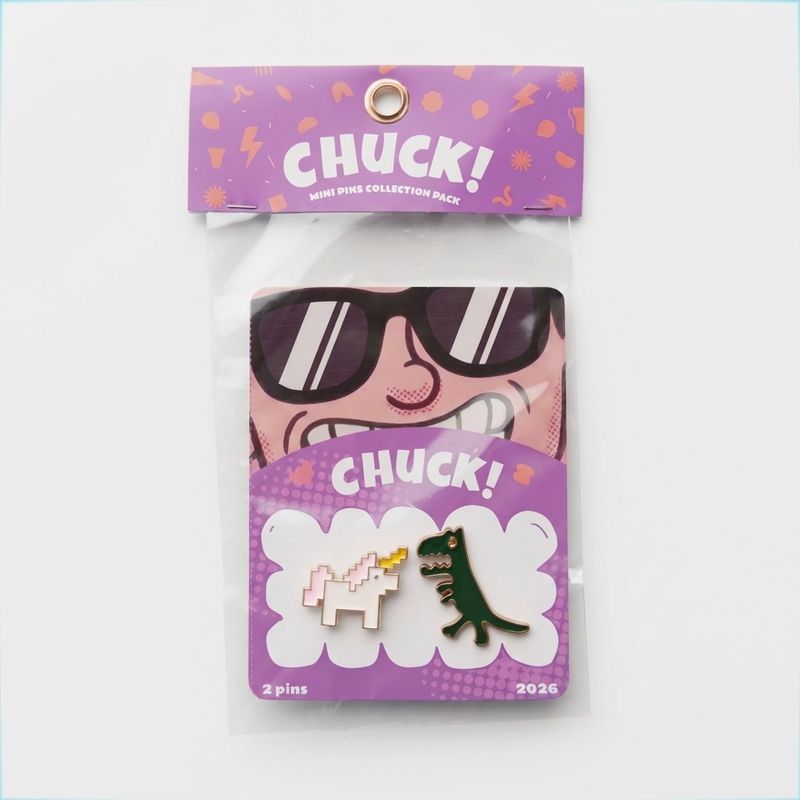 [PIN2-DISNOSAURIO-Y-UNICORNIO] Set de Pins Metálicos x 2 - Disnosaurio y unicornio