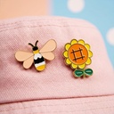 [PIN2-BEE-AND-GIRASOL] Set de Pins Metálicos x 2 - bee and Girasol