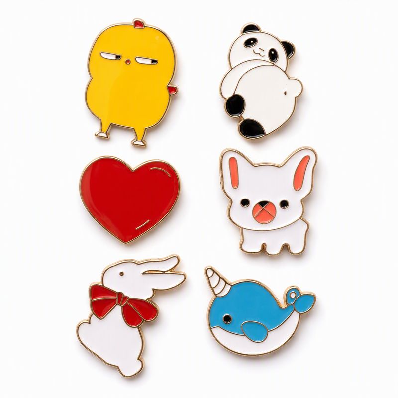 [PIN6-6373-BUNNY-WHALE-CHICKEN] Set de Pins Metálicos x 6 - Bunny,  whale , chicken (Pub. 6373)