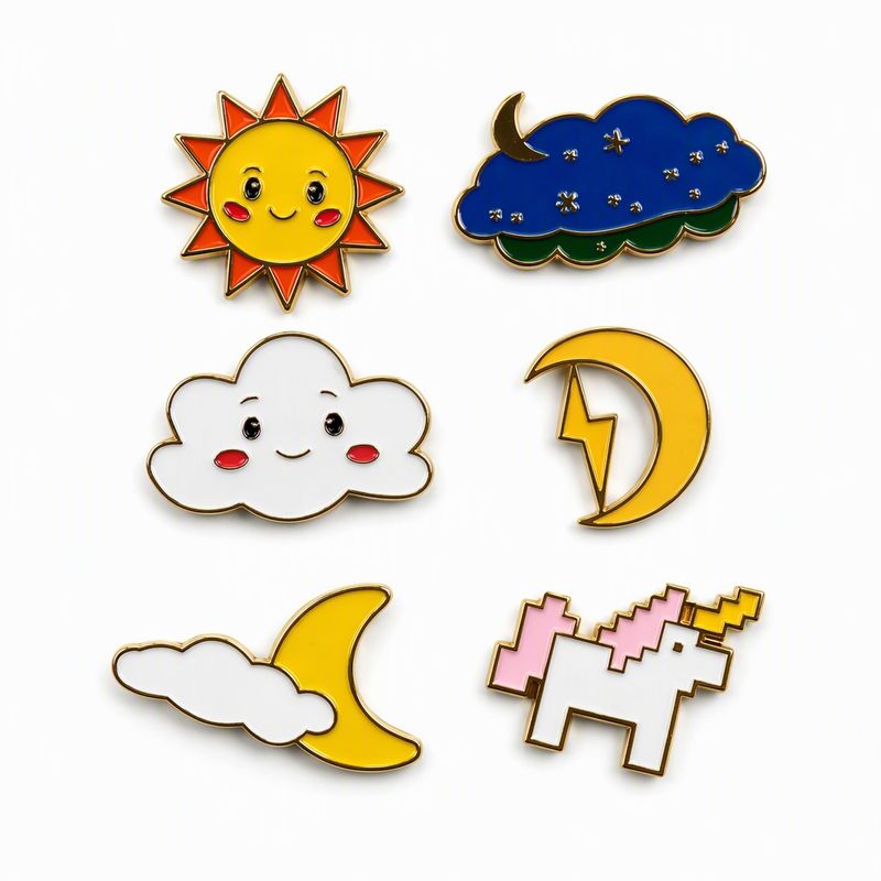 [PIN6-6373-WEATHER-UNICORN] Set de Pins Metálicos x 6 - Weather & Unicorn (Pub. 6373)