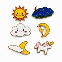 [PIN6-6373-WEATHER-UNICORN] Set de Pins Metálicos x 6 - Weather & Unicorn (Pub. 6373)