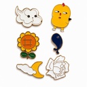 [PIN6-7480-CHICKEN-CLOUD] Set de Pins Metálicos x 6 - Chicken & Cloud (Pub. 7480)