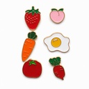 [PIN6-7480-FRUIT-AND-EGG] Set de Pins Metálicos x 6 - Fruit and egg (Pub. 7480)