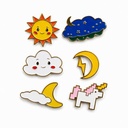 [PIN6-7480-WEATHER-UNICORN] Set de Pins Metálicos x 6 - Weather & Unicorn (Pub. 7480)