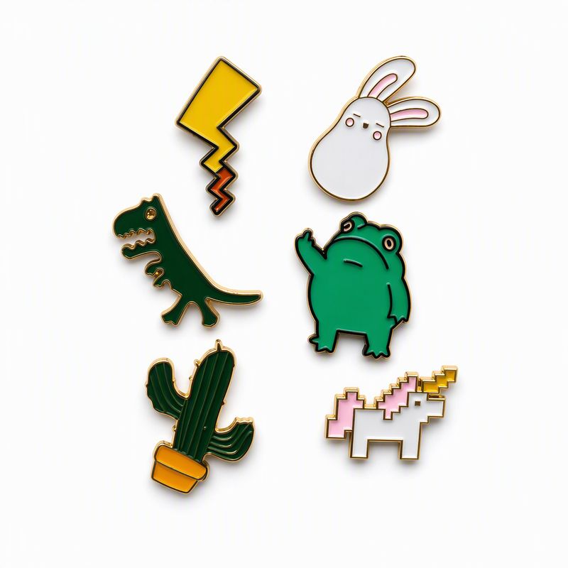 [PIN6-RAYO-UNICORNIO-SAPO] Set de Pins Metálicos x 6 - Rayo unicornio sapo