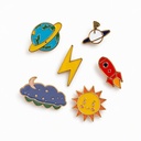 [PIN6-SPACE] Set de Pins Metálicos x 6 - Space